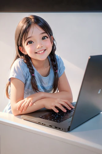 girl at the computer,girl studying,children learning,women in technology,computer skype,digital vaccination record,children's background,computer freak,girl sitting,laptop,kids cash register,child is sitting,school administration software,children drawing,computer graphics,personal computer,computer program,computer monitor,desktop computer,pc laptop,Anime,Anime,General