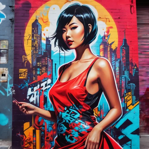 brooklyn street art,graffiti,graffiti art,asian woman,mural,shoreditch,fitzroy,asia,grafitti,streetart,chinatown,urban street art,china town,melbourne,nyc,sydney australia,hong kong,asian vision,man in red dress,geisha,Conceptual Art,Graffiti Art,Graffiti Art 07