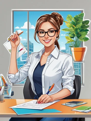 bussiness woman,office worker,blur office background,background vector,vector illustration,bookkeeper,secretary,administrator,business women,business woman,businesswoman,women in technology,accountant,receptionist,place of work women,white-collar worker,establishing a business,bookkeeping,financial advisor,office icons,Unique,Design,Sticker