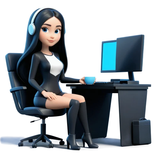 girl at the computer,office worker,blur office background,receptionist,desktop support,secretary,switchboard operator,bussiness woman,women in technology,girl sitting,online business,make money online,work from home,telephone operator,night administrator,school administration software,administrator,businesswoman,business woman,courier software,Unique,3D,3D Character