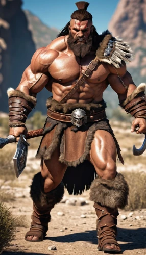 barbarian,minotaur,hercules,wolverine,grog,sparta,male character,dane axe,neanderthal,orc,brute,cave man,viking,caveman,muscular,muscular build,raider,gladiator,warlord,leopard's bane,Photography,General,Realistic