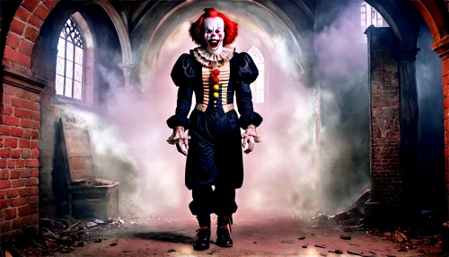 horror clown,creepy clown,scary clown,ronald,it,clown,great as a stilt performer,a wax dummy,ringmaster,gothic portrait,marionette,bodypainting,stilt,juggler,haunt,slender,gothic,pierrot,asylum,rodeo clown,Illustration,Realistic Fantasy,Realistic Fantasy 42