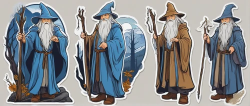 gandalf,wizard,magus,the wizard,druids,aesulapian staff,wizards,clergy,monks,twelve apostle,father frost,staves,elves,dwarves,quarterstaff,elven,male elf,costume design,mergus,biblical narrative characters,Unique,Design,Sticker