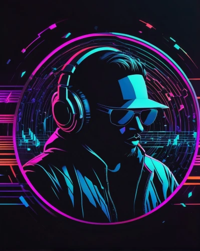 vector art,vector graphic,80s,80's design,vector illustration,dj,mute,vector design,cyber glasses,electro,spotify icon,vector image,vector,pink vector,cyber,music background,retro background,digiart,would a background,neon,Illustration,Black and White,Black and White 12