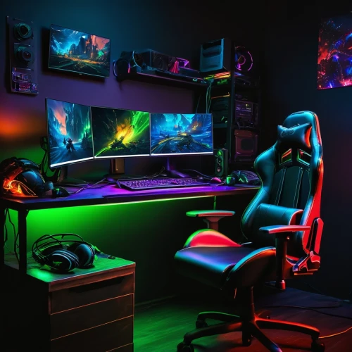 game room,gamer zone,computer room,computer desk,desk,creative office,glow in the dark paint,little man cave,computer workstation,monitor wall,gamer,playing room,lures and buy new desktop,gaming,3d background,black light,pc,gamers round,game light,kids room,Art,Artistic Painting,Artistic Painting 03