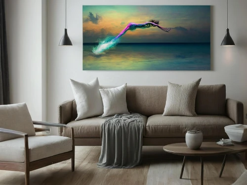 aquarium decor,boho art,modern decor,interior decor,slide canvas,oil painting on canvas,bird painting,art painting,artistic gymnastics,wall decor,contemporary decor,unicorn art,dance with canvases,a flying dolphin in air,mermaid background,wall art,abstract painting,wall decoration,interior decoration,beach landscape