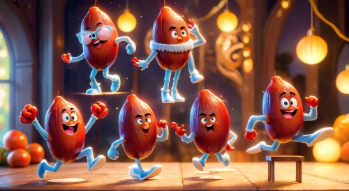 cinema 4d,paprika,scandia gnomes,blood cells,gnomes,red blood cells,tomatos,pods,tomato purée,ketchup,b3d,traffic cones,ketchup tomato sauce,3d render,cola bottles,caper family,bulbs,pappa al pomodoro,kidney beans,character animation,Anime,Anime,Cartoon