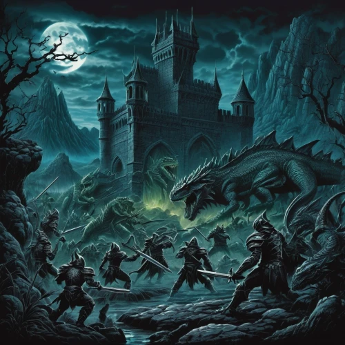 hall of the fallen,castle of the corvin,fantasy picture,witch's house,haunted castle,necropolis,knight's castle,dance of death,dungeons,game illustration,ghost castle,dark world,northrend,heroic fantasy,fantasy art,halloween poster,playmat,maelstrom,castleguard,dunun,Illustration,Realistic Fantasy,Realistic Fantasy 46