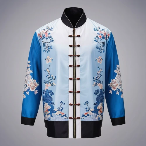martial arts uniform,floral japanese,bolero jacket,anime japanese clothing,chinese style,japan pattern,bicycle jersey,bicycle clothing,japanese pattern,imperial coat,wuchang,ao dai,japanese floral background,kimonos,floral mockup,taijiquan,blue and white china,shuanghuan noble,barong,suit of the snow maiden,Photography,General,Realistic
