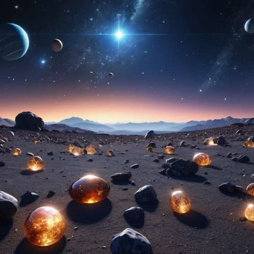 alien planet,alien world,exoplanet,celestial bodies,background with stones,planets,planetary system,astronomy,galilean moons,starscape,space art,constellation pyxis,lunar landscape,asteroids,binary system,planet alien sky,moon and star background,zodiacal sign,celestial object,moonscape,Photography,General,Realistic