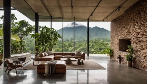 concrete ceiling,exposed concrete,house in mountains,house in the mountains,interior modern design,mid century house,home interior,mid century modern,living room,contemporary decor,dunes house,tropical house,breakfast room,beautiful home,rwanda,sitting room,luxury home interior,chaise lounge,modern decor,corten steel,Photography,General,Realistic