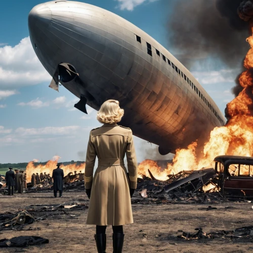 hindenburg,arrival,airship,theater of war,airships,stalingrad,world war,airplane crash,zeppelins,passengers,lost in war,atomic age,second world war,hot air,world war ii,wartime,world war 1,photo manipulation,digital compositing,first world war,Photography,General,Realistic