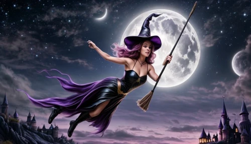 halloween witch,fantasy picture,celebration of witches,witch broom,broomstick,purple moon,witch,sorceress,halloween background,violinist violinist of the moon,witches,witch ban,halloween wallpaper,fantasy woman,fantasy art,queen of the night,halloween banner,witches pentagram,the enchantress,la violetta