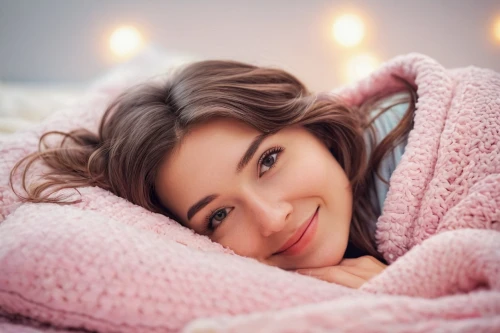 relaxed young girl,girl in bed,warm and cozy,blanket,a girl's smile,woman on bed,beautiful young woman,romantic portrait,flower blanket,romantic look,young woman,adorable,woman laying down,cute,girl portrait,cuddled up,bed,cosmetic dentistry,portrait photography,girl on a white background,Illustration,Retro,Retro 05