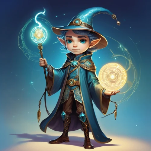 wizard,mage,dodge warlock,summoner,magistrate,art bard,magician,the wizard,magus,clockmaker,magic grimoire,bard,scandia gnome,magic wand,fantasy portrait,game illustration,torchlight,zodiac sign libra,witch's hat icon,candlemaker,Illustration,Abstract Fantasy,Abstract Fantasy 11