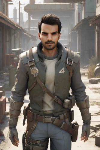 shepard,fallout4,male character,mercenary,main character,deacon,cargo pants,game character,fresh fallout,infiltrator,combat medic,cullen skink,pompadour,fallout,enforcer,lando,clone jesionolistny,snake's head,botargo,tekwan,Photography,Realistic