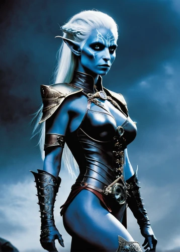 blue enchantress,dark elf,mystique,female warrior,fantasy woman,blue demon,bodypaint,alien warrior,sphinx pinastri,warrior woman,winterblueher,white walker,avatar,blue snake,hard woman,bodypainting,ice queen,mean bluish,heroic fantasy,andromeda,Conceptual Art,Fantasy,Fantasy 29