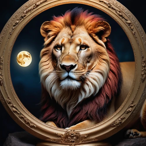 lion,zodiac sign leo,magic mirror,panthera leo,forest king lion,lion number,african lion,lion - feline,lion head,lion white,male lion,two lion,skeezy lion,parabolic mirror,glass painting,self-reflection,lion father,the mirror,oil painting on canvas,white lion,Photography,Artistic Photography,Artistic Photography 14