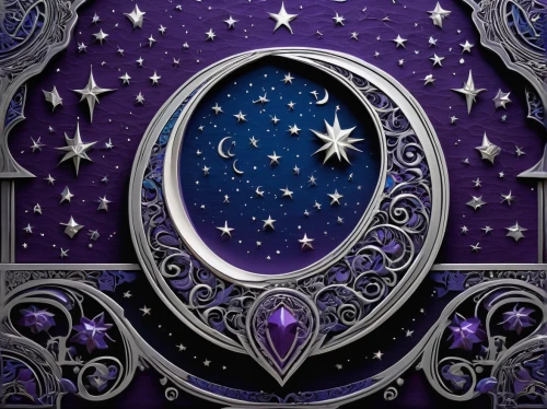 constellation lyre,purple frame,fairy galaxy,magic mirror,decorative frame,art nouveau frame,glass signs of the zodiac,motifs of blue stars,sailing blue purple,starscape,purple,purple wallpaper,celestial,constellation pyxis,starlight,celestial body,stars and moon,metallic door,night star,starry sky,Conceptual Art,Daily,Daily 33