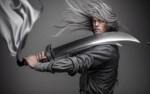 kame sennin,swordsman,cg artwork,kenjutsu,vax figure,wind warrior,throwing knife,3d figure,sculpt,gandalf,raven sculpture,xing yi quan,sward,yi sun sin,sword,samurai,silver,male character,samurai fighter,wind edge,Common,Common,Photography