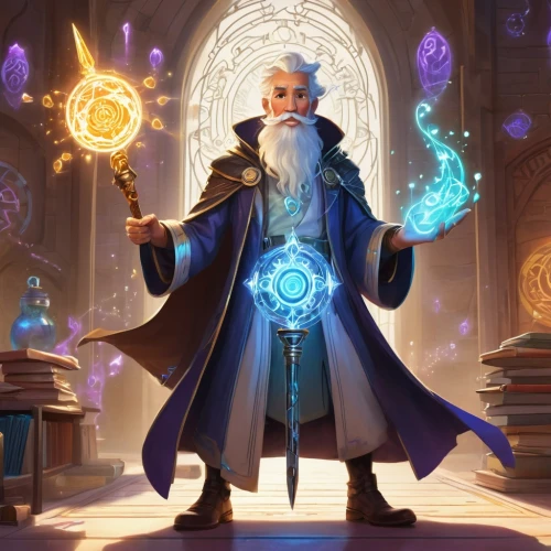 magus,father frost,magistrate,wizard,the wizard,magic grimoire,mage,dodge warlock,summoner,scholar,the abbot of olib,archimandrite,clockmaker,astral traveler,cg artwork,the collector,candlemaker,merlin,games of light,portal,Illustration,Japanese style,Japanese Style 19