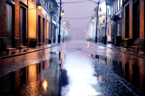 rainy,light rain,heavy rain,rainstorm,alley,after rain,rain,puddle,rainy day,rains,alleyway,after the rain,golden rain,cobblestones,walking in the rain,puddles,monsoon,raindops,drizzle,blue rain,Art,Classical Oil Painting,Classical Oil Painting 12