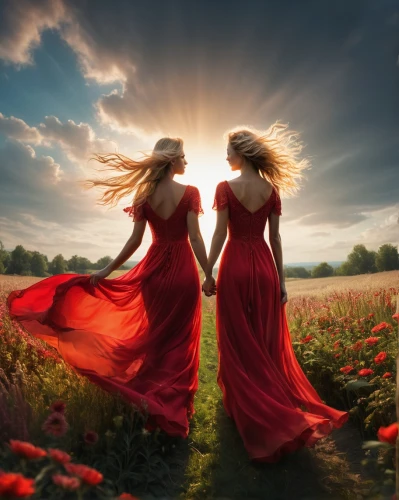 romantic scene,celtic woman,loving couple sunrise,way of the roses,romantic portrait,love in air,photo manipulation,red roses,amorous,nature love,beautiful photo girls,courtship,man in red dress,photoshop manipulation,the luv path,love in the mist,photomanipulation,image manipulation,fantasy picture,land love,Photography,General,Fantasy