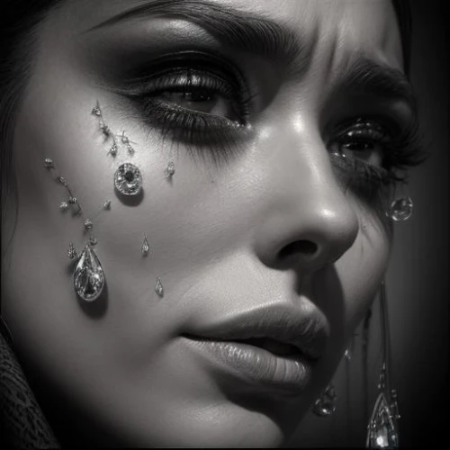 teardrops,widow's tears,angel's tears,teardrop,tear of a soul,baby's tears,tearful,tears bronze,tear,indian woman,sad woman,woman face,sorrow,regard,pencil drawings,indian bride,jewellery,radha,crying heart,dew drop,Realistic,Jewelry,Ornate