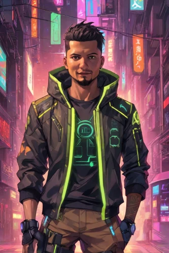 cyberpunk,mechanic,cyborg,engineer,sci fiction illustration,cyber,high-visibility clothing,electro,neon human resources,android inspired,technician,cable,renegade,nico,enforcer,yukio,hk,operator,cg artwork,game illustration,Digital Art,Anime