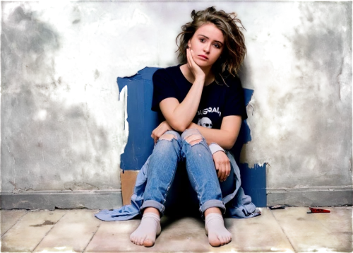 photo session in torn clothes,feist,girl sitting,blue jeans,bluejeans,jeans background,high jeans,jeans,woman sitting,denim background,girl in overalls,cd cover,denims,denim,cross legged,lindsey stirling,relaxed young girl,denim jeans,ripped jeans,lily-rose melody depp,Illustration,Black and White,Black and White 25