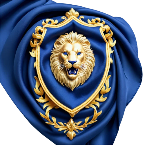 heraldic,heraldic animal,nautical banner,crest,heraldry,heraldic shield,royal blue,lion capital,royal,lion,zodiac sign leo,crown seal,lion number,dark blue and gold,escutcheon,lion head,national emblem,royal crown,kr badge,lions,Illustration,Realistic Fantasy,Realistic Fantasy 19