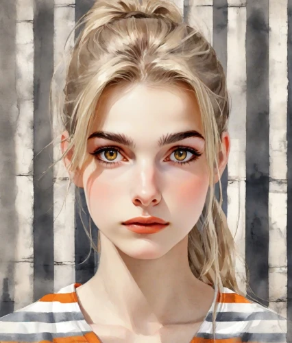 prisoner,girl portrait,clementine,portrait background,portrait of a girl,fantasy portrait,world digital painting,mystical portrait of a girl,digital painting,digital art,orange eyes,natural cosmetic,illustrator,piper,young woman,custom portrait,cinnamon girl,vanessa (butterfly),digital artwork,eglantine,Digital Art,Watercolor