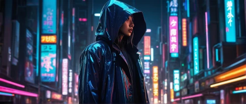 cyberpunk,cyber,shinjuku,neon lights,matrix,tokyo city,tokyo,neon arrows,hooded man,urban,cg artwork,4k wallpaper,cityscape,world digital painting,neon light,2d,city lights,cyan,pedestrian,city ​​portrait,Unique,3D,Toy