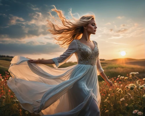 celtic woman,little girl in wind,gracefulness,girl in a long dress,sun bride,mystical portrait of a girl,divine healing energy,freedom from the heart,golden light,spring equinox,photo manipulation,jessamine,portrait photography,sprint woman,woman walking,awakening,goldenlight,fantasy picture,image manipulation,romantic portrait,Photography,General,Fantasy