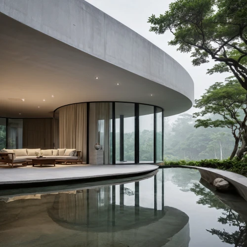 japanese architecture,pool house,dunes house,modern house,infinity swimming pool,house by the water,asian architecture,exposed concrete,modern architecture,roof landscape,zen garden,beautiful home,private house,south korea,cube house,house in mountains,luxury property,japanese zen garden,house in the mountains,summer house