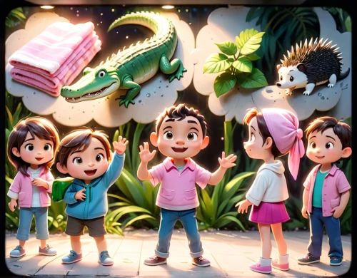 kids illustration,cute cartoon image,crocodile park,animal zoo,children's background,tropical animals,scandia animals,children learning,animated cartoon,cartoon forest,3d fantasy,zoo,children's paper,animal film,cartoon palm,animal world,hero academy,game illustration,cute cartoon character,book cover,Anime,Anime,Cartoon