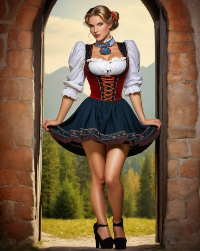 bavarian swabia,bavarian,oktoberfest background,oktoberfest,bavaria,oktoberfest celebrations,heidi country,country dress,watzmannfrau,folk costume,barmaid,austrian,styria,german,bavarian dinner,hoopskirt,steampunk,corset,germany,fairy tale character,Conceptual Art,Fantasy,Fantasy 04