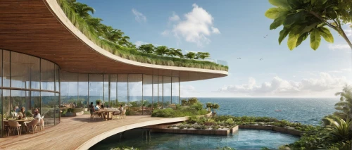 tropical house,eco hotel,floating islands,floating island,dunes house,floating huts,eco-construction,holiday villa,cube stilt houses,luxury property,island suspended,tropical island,futuristic architecture,house by the water,infinity swimming pool,ocean view,roof landscape,uluwatu,beach house,3d rendering,Photography,General,Natural