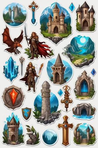 collected game assets,fairy tale icons,crown icons,set of icons,houses clipart,icon set,website icons,rodentia icons,map icon,icon collection,mail icons,witch's hat icon,villages,social icons,party icons,miniatures,mountain world,mountain settlement,circle icons,backgrounds,Unique,Design,Sticker