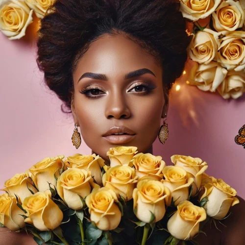 yellow rose background,gold yellow rose,yellow roses,golden flowers,orange roses,beautiful african american women,yellow rose,with roses,roses,colorful roses,rose png,yellow orange rose,blooming roses,african daisies,orange rose,gold flower,beautiful girl with flowers,rose arrangement,with a bouquet of flowers,african american woman,Photography,General,Commercial
