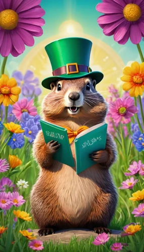 reading owl,relaxing reading,groundhog,read a book,happy st patrick's day,musical rodent,squirell,scholar,st paddy's day,reading,animals play dress-up,bookworm,magic book,lampenpuzergras,gopher,st patrick's day,hedgehog,fluffy diary,strohbär,childrens books,Illustration,Vector,Vector 16