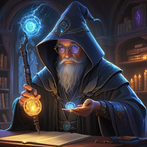 wizard,magus,the wizard,scholar,magic grimoire,magistrate,mage,magic book,dodge warlock,librarian,wizardry,debt spell,wizards,spell,divination,apothecary,candlemaker,clockmaker,gandalf,academic,Illustration,Realistic Fantasy,Realistic Fantasy 27