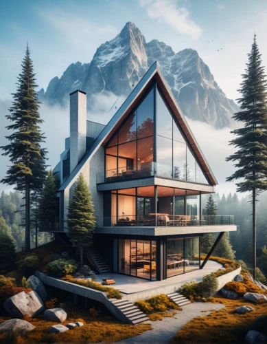 house in mountains,house in the mountains,the cabin in the mountains,modern house,cubic house,house in the forest,beautiful home,modern architecture,mountain hut,luxury property,home landscape,mountain huts,dunes house,luxury real estate,eco-construction,alpine style,mid century house,timber house,chalet,mountainside,Photography,General,Realistic