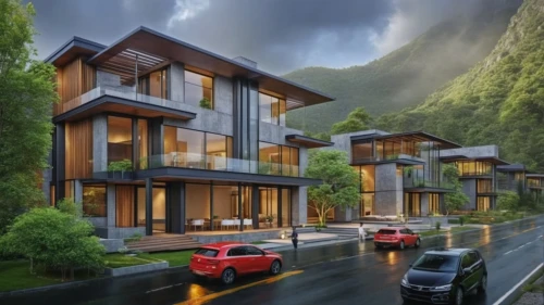 house in mountains,house in the mountains,eco-construction,modern house,modern architecture,building valley,smart house,eco hotel,luxury property,residential house,cube stilt houses,luxury real estate,residential,cubic house,napali,danyang eight scenic,chalet,cube house,beautiful home,3d rendering