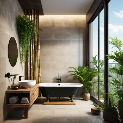 modern minimalist bathroom,luxury bathroom,shower bar,bamboo curtain,bamboo plants,landscape design sydney,bathtub,shower base,garden design sydney,bathroom,landscape designers sydney,spa,interior modern design,modern decor,japanese-style room,modern room,spa items,contemporary decor,ryokan,beauty room