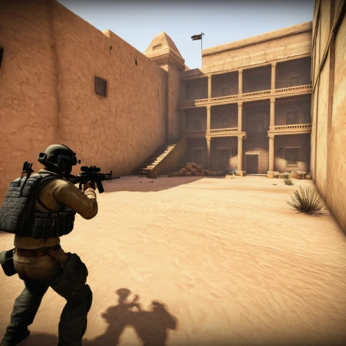 combat pistol shooting,sandstorm,crosshair,shooter game,screenshot,war correspondent,capture desert,ballistic vest,swat,m4a1 carbine,submachine gun,overpass,combat medic,jackal,blockhouse,graphics,site camera gun,negev desert,starting pistol,shooting range,Illustration,Retro,Retro 20