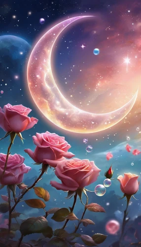 cosmos field,fairy galaxy,flowers celestial,flower background,cosmos,cosmic flower,cosmos wind,fantasy picture,full hd wallpaper,sky rose,fantasy landscape,floral background,floral digital background,blooming field,sea of flowers,moon and star background,colorful stars,star winds,cosmos autumn,children's background,Illustration,Realistic Fantasy,Realistic Fantasy 01