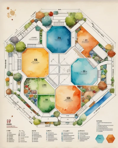 landscape plan,tabletop game,cubes games,floorplan home,playmat,town planning,cartography,board game,architect plan,hexagonal,hexagons,mandala framework,plan,layout,apiarium,panopticon,planisphere,kubny plan,floor plan,escher village,Unique,Design,Infographics