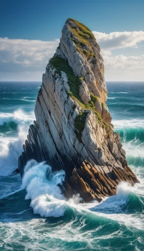 sea stack,cliffs ocean,paparoa national park,bass rock,rocky coast,south island,new zealand,punakaiki,aphrodite's rock,cliff coast,split rock,rock needle,taranaki,seascapes,coastal landscape,coastal and oceanic landforms,cliff top,seascape,salt rock,mountain and sea,Photography,General,Realistic