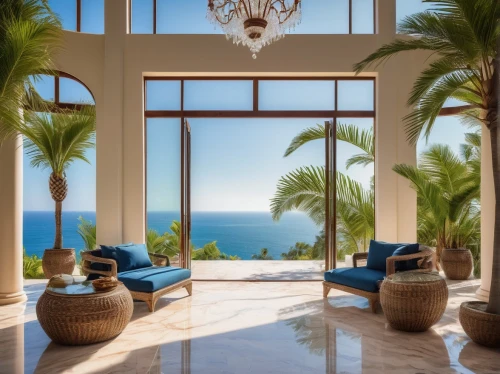 window with sea view,ocean view,luxury home interior,royal palms,cabana,holiday villa,two palms,tropical house,palms,luxury property,beautiful home,conservatory,the palm,beach house,palm garden,glass window,morocco,window view,great room,palm field,Photography,Documentary Photography,Documentary Photography 34